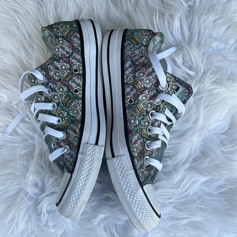 Pre-owned Converse All Star Floral Lace Up Athletic Shoes. Size 7 - Picture 11 of 13